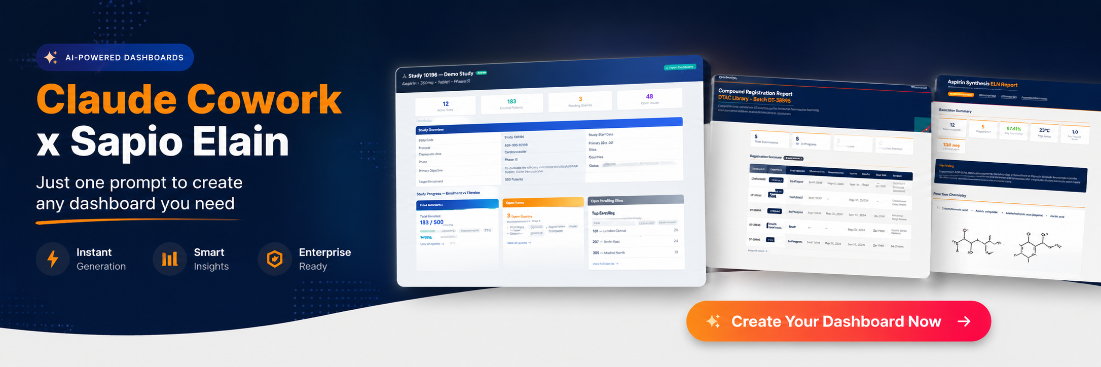 Claude Cowork x Sapio ELaiN - Just one prompt to create any dashboard you need.